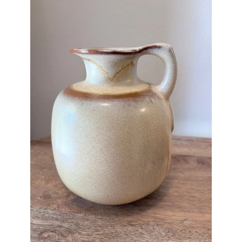 Vintage Frankoma Pottery Stoneware Pitcher Earth Tone Glaze Studio USA MCM